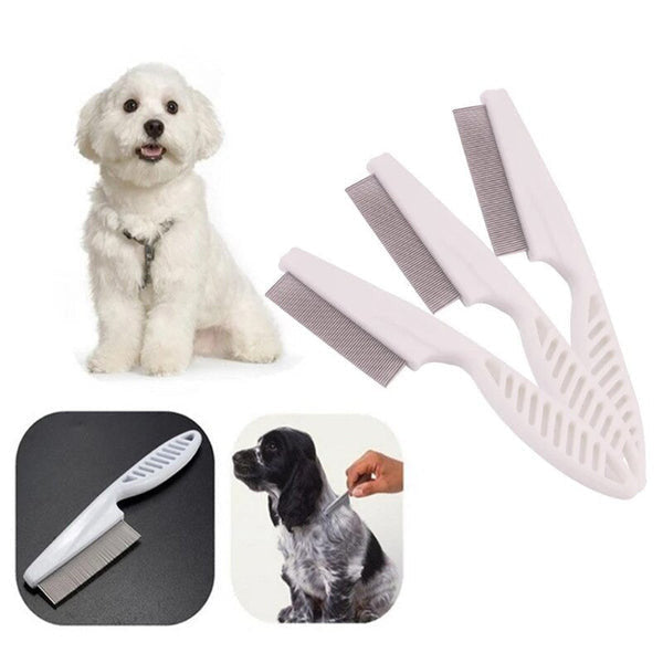 Stainless Steel Pet Flea Removal Comb for Dogs and Cats - Grooming Tool for Short and Long Hair Fur