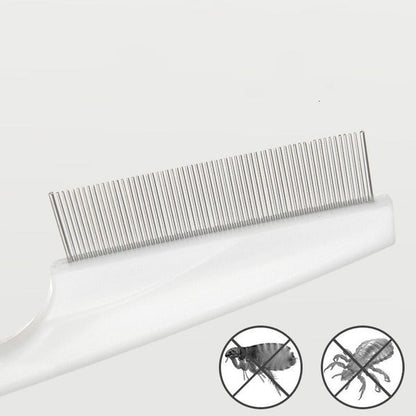 Stainless Steel Pet Flea Removal Comb for Dogs and Cats - Grooming Tool for Short and Long Hair Fur