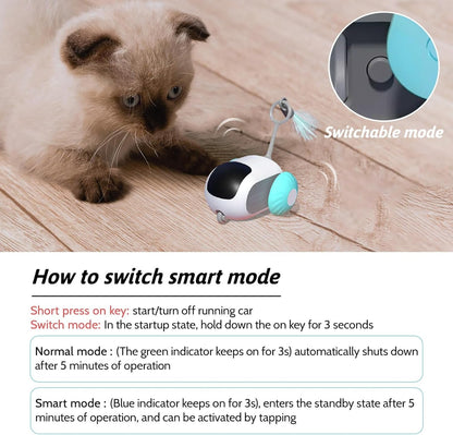 Remote Control Smart Electric Cat Toy,Interactive Cat Toys for Indoor Cats,Gravity Automatic Mobile Car Toy,Cat Mouse Toys,Moving Cat Toy, USB Rechargeable Blue