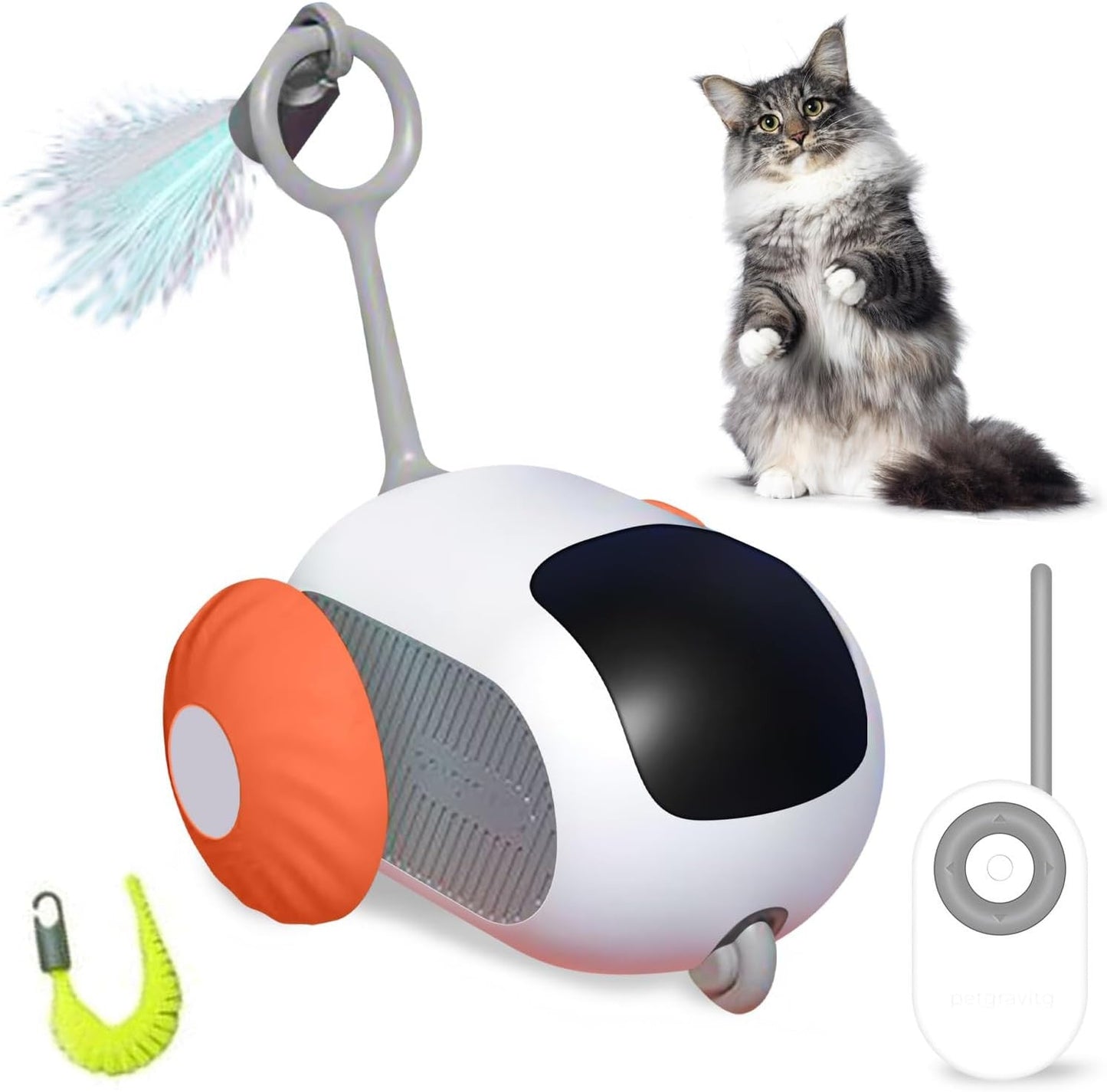 Remote Control Smart Electric Cat Toy,Interactive Cat Toys for Indoor Cats,Gravity Automatic Mobile Car Toy,Cat Mouse Toys,Moving Cat Toy, USB Rechargeable Blue