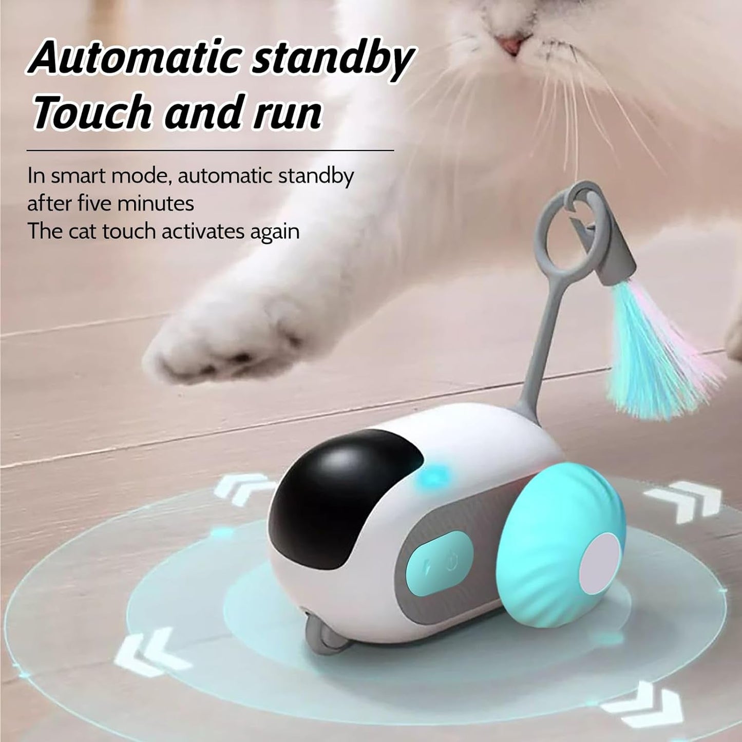 Remote Control Smart Electric Cat Toy,Interactive Cat Toys for Indoor Cats,Gravity Automatic Mobile Car Toy,Cat Mouse Toys,Moving Cat Toy, USB Rechargeable Blue