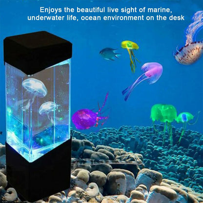 Led Jellyfish Tank Night Light Electric Variable Color Table Aquarium Lamp for Kids Gift