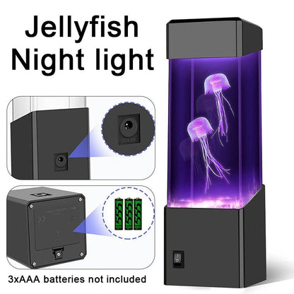 Led Jellyfish Tank Night Light Electric Variable Color Table Aquarium Lamp for Kids Gift