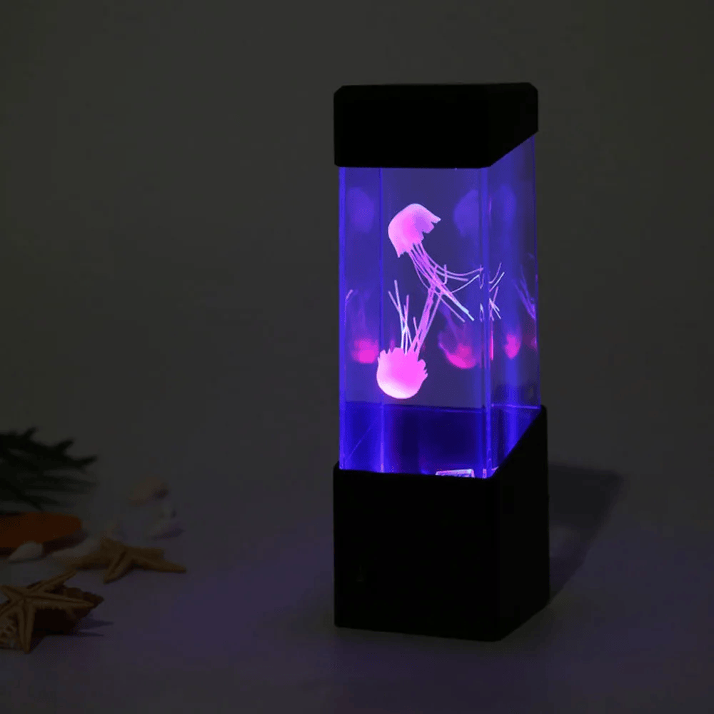 Led Jellyfish Tank Night Light Electric Variable Color Table Aquarium Lamp for Kids Gift