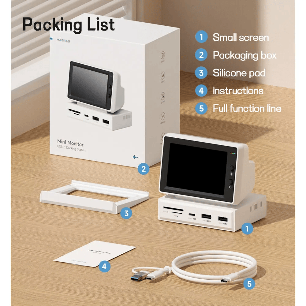 Mini Monitor Secondary Screen USB-C Docking Station