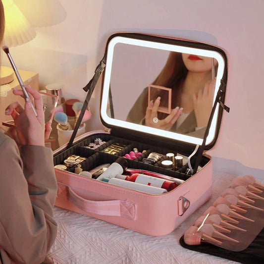 LED Cosmetic Bag with Mirror