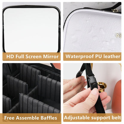 LED Cosmetic Bag with Mirror