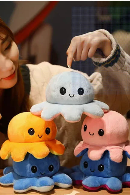 Double-sided Flip-up Mood Octopus doll