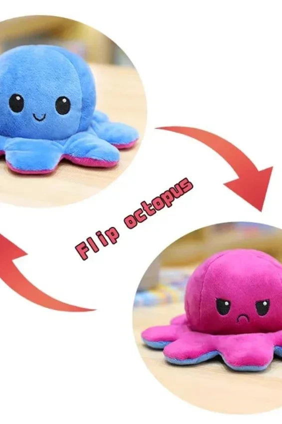 Double-sided Flip-up Mood Octopus doll