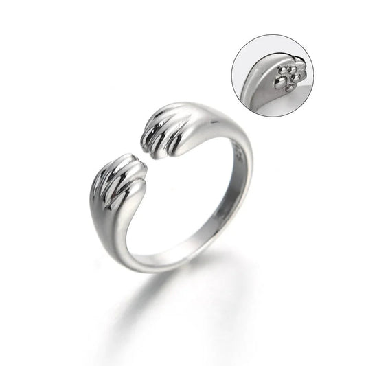 Paw Print Hug Ring